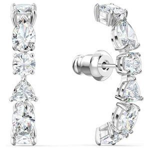 NWT Sparkling Bling Swarovski Crystal Rhinestone Hoop Pierced Earrings +…